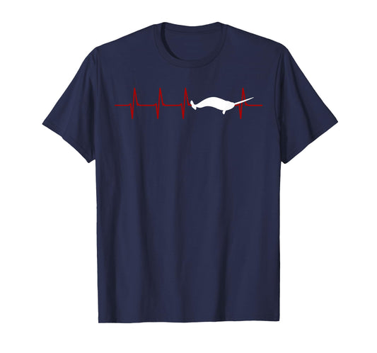 Narwhal Heartbeat Oceanologist Sea Animal Whale Ocean T-Shirt