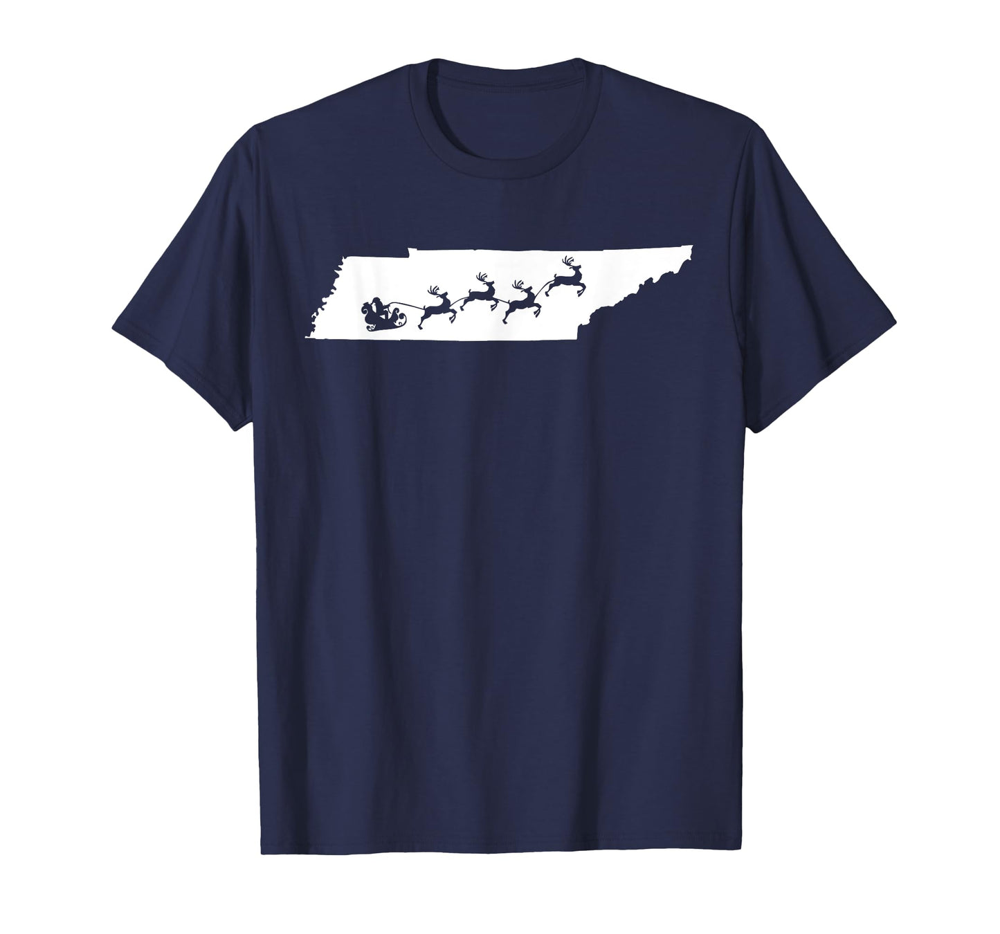 Tennessee Map Santa Tee Christmas Reindeer XMas T-Shirt
