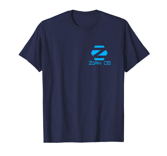 Linux Zorin OS tee with Blue Tagline and Logo Open Source Os T-Shirt