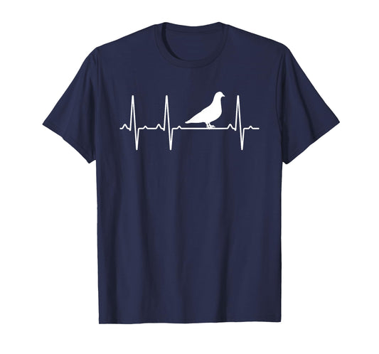 Pigeon Heartbeat Gift For Men Women Bandtail Bird Dove Lover T-Shirt