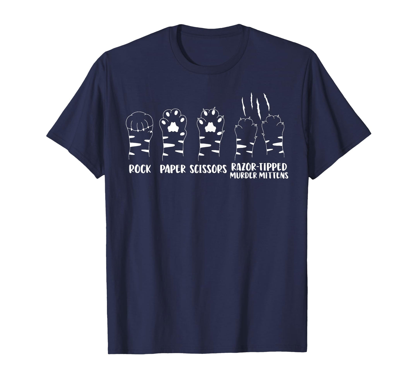 Cat Paw Rock Paper Scissors Razor Tipped Murder Mittens T-Shirt