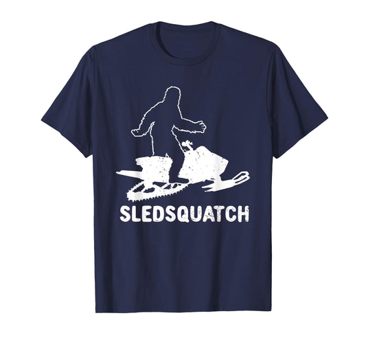 Bigfoot Snowmobile Riding Sasquatch Snowmobiling Racing T-Shirt