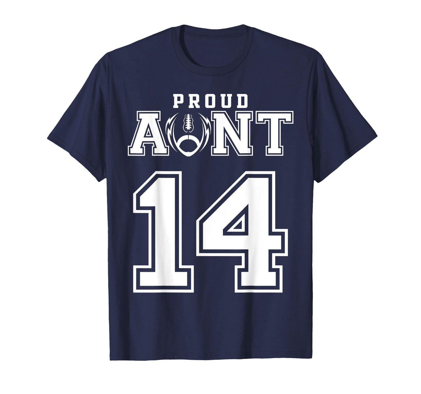 Custom Proud Football Aunt Number 14 Personalized For Women T-Shirt