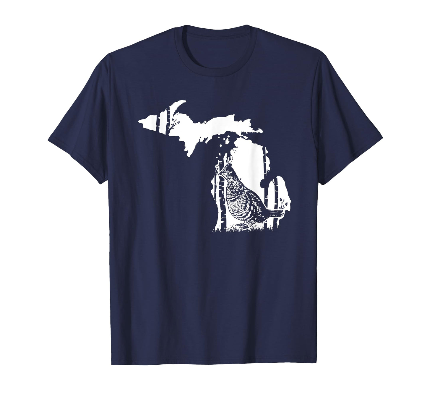 Hunting Partridge Grouse- Michigan map Bird Hunter T-Shirt