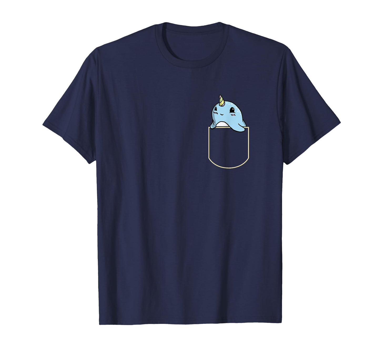 Funny Narwhal Chest Bag Gift Unicorn Whale Pocket T-Shirt