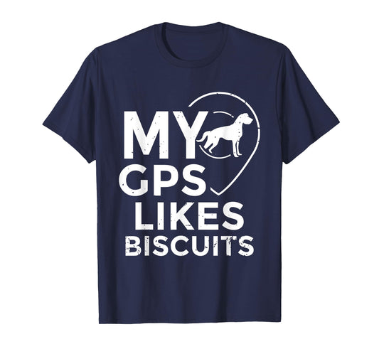 Blind Humor GPS Biscuits Blind Life Guide Dog Training T-Shirt for Men Women Girls Kids