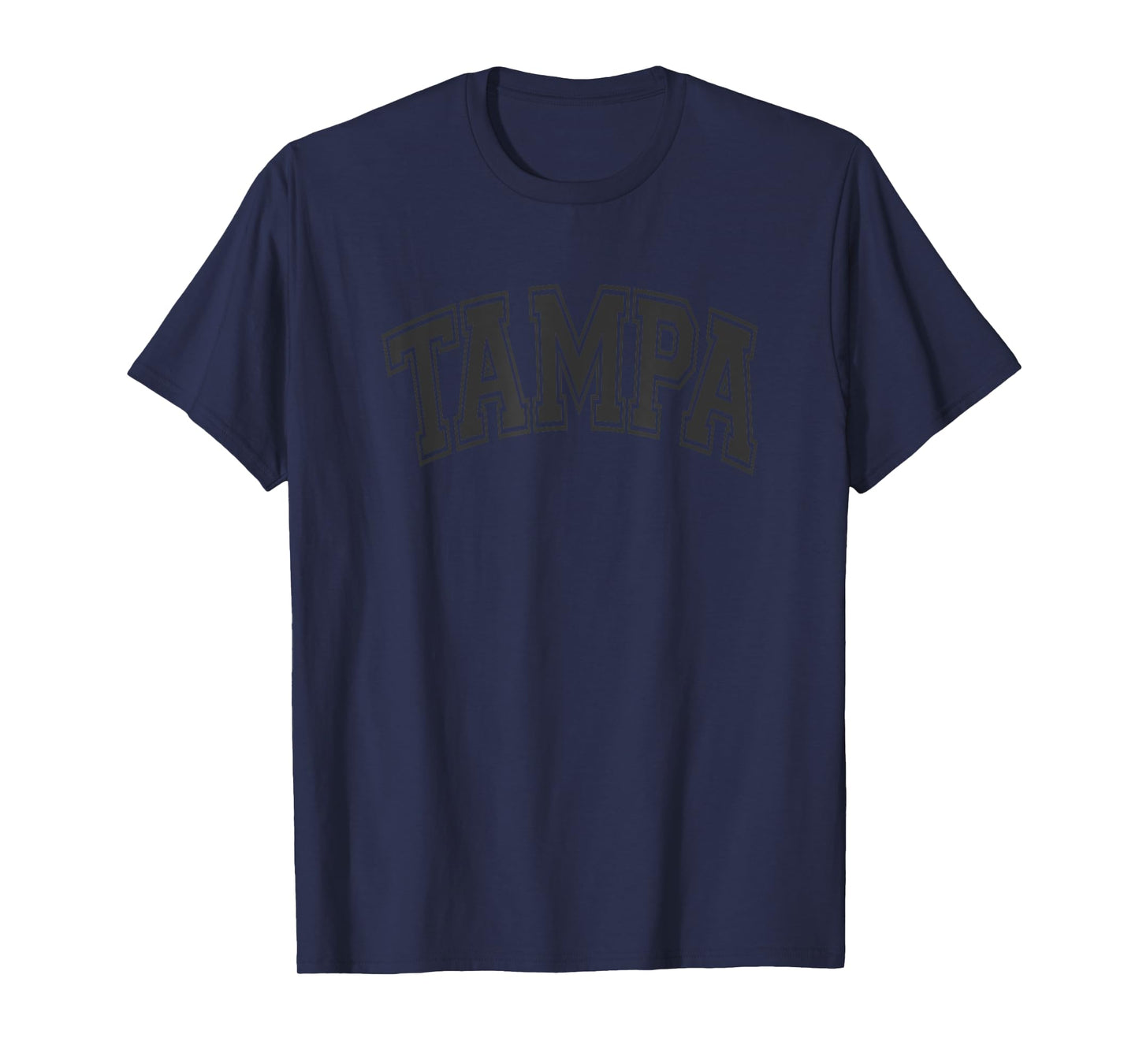 Tampa Arched Style Black Text and Outline T-Shirt