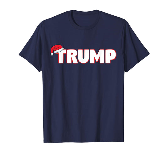 Santa Hat Trump Xmas Funny Christmas Trump T-Shirt