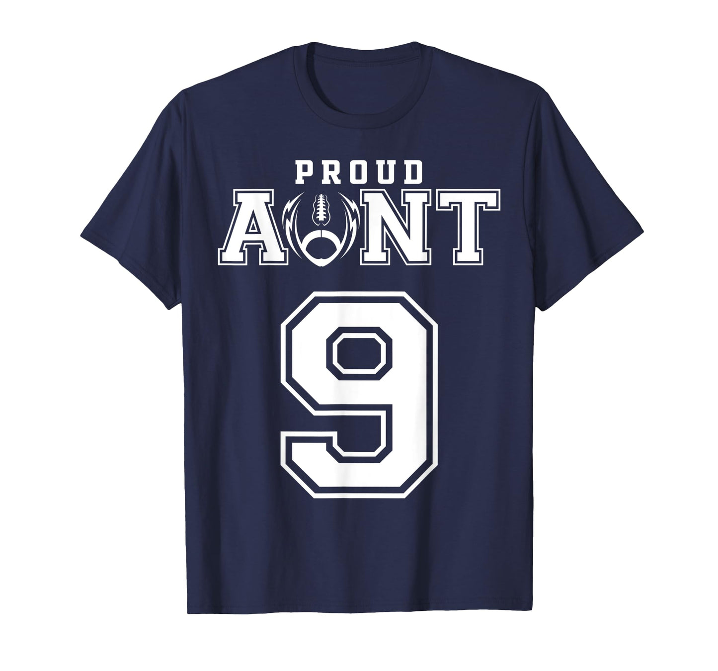 Custom Proud Football Aunt Number 9 Personalized For Women T-Shirt
