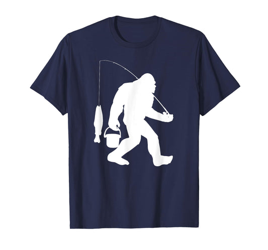 Bigfoot Fishing Shirt Funny Sasquatch and Fish T-Shirt