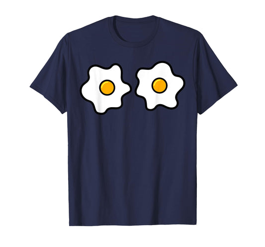 Funny Egg Boobs, Fried Egg Lovers Egg Eyes Halloween Costume T-Shirt