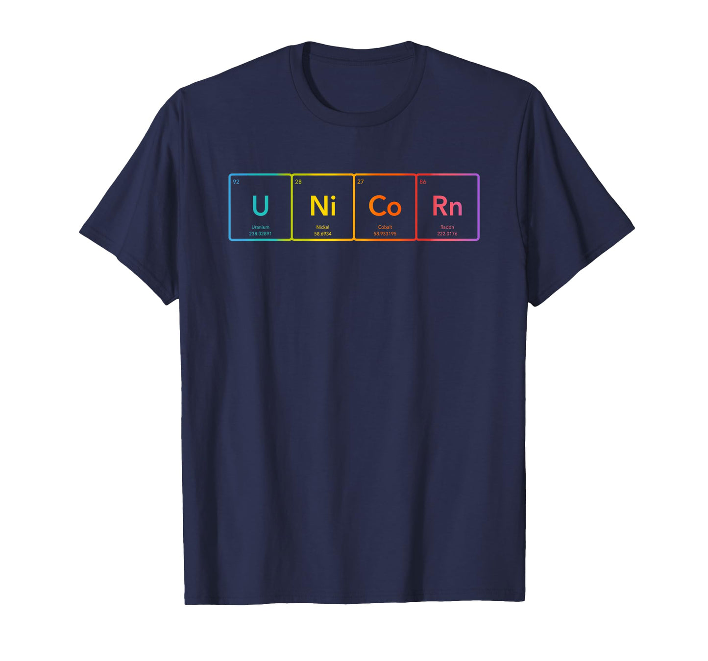 Periodic Table of Elements Rainbow Unicorn T-Shirt T-Shirt