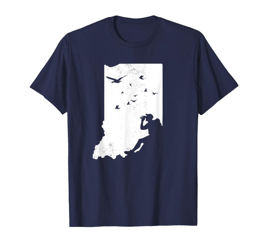 Indiana Bird Watching Design Birding Binoculars Birdwatcher T-Shirt