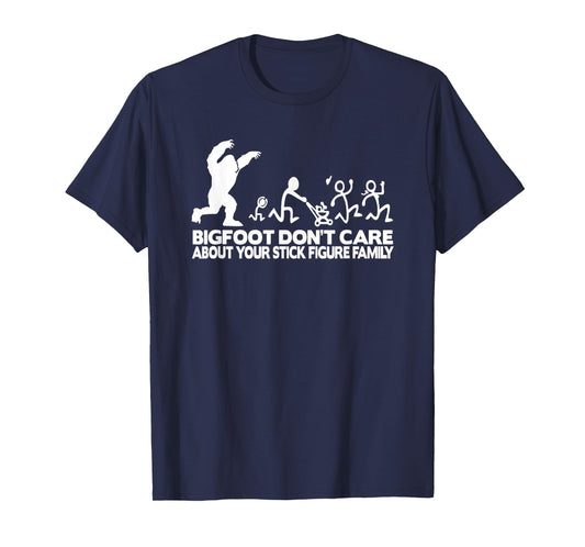 Funny Bigfoot Stick Figure Family T-Shirt