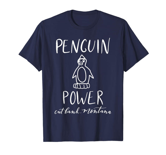 Penguin Power Cut Bank Montana T-Shirt Women's Men's Youth
