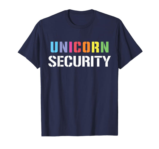 Halloween Dad Mom Daughter Adult Costume, Unicorn Security T-Shirt