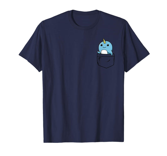 Narwhal Pocket | Unicorn of the Sea Funny Animal Tee T-Shirt