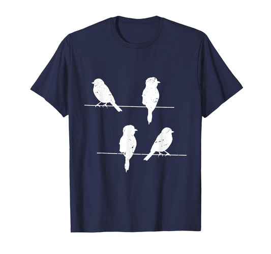 Birds On A Wire Funny and Cute Bird Lover Graphic T-Shirt T-Shirt
