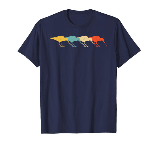 Curlew Vintage Retro Wader Bird Animal Lover 60s 70s Gift T-Shirt