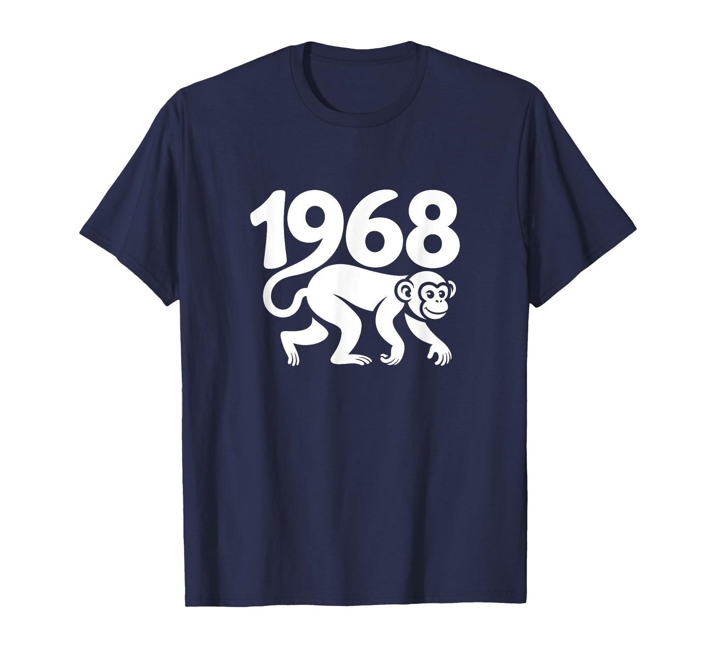 1968 Monkey - Chinese Zodiac Year Personalized Word Art T-Shirt