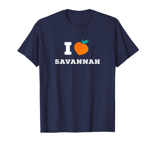 I love Savannah, Georgia / Minimal Savannah, GA Peach T-Shirt
