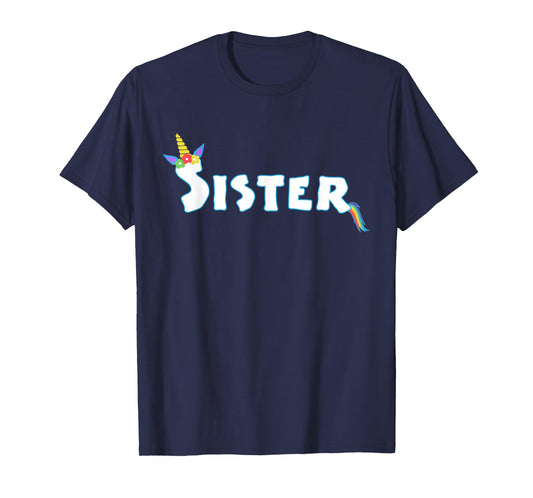 Unicorn Birthday Girl Funny Sister Sis Family T-Shirt