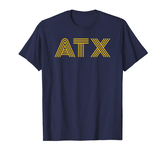 ATX / Austin TX Retro Design In Sunshine Yellow T-Shirt