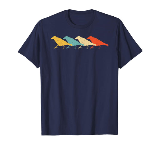 Crow Vintage Retro Raven Bird Lover 60s 70s Gift T-Shirt