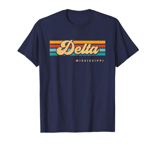 Vintage Sunset Stripes Delta, Mississippi T-Shirt