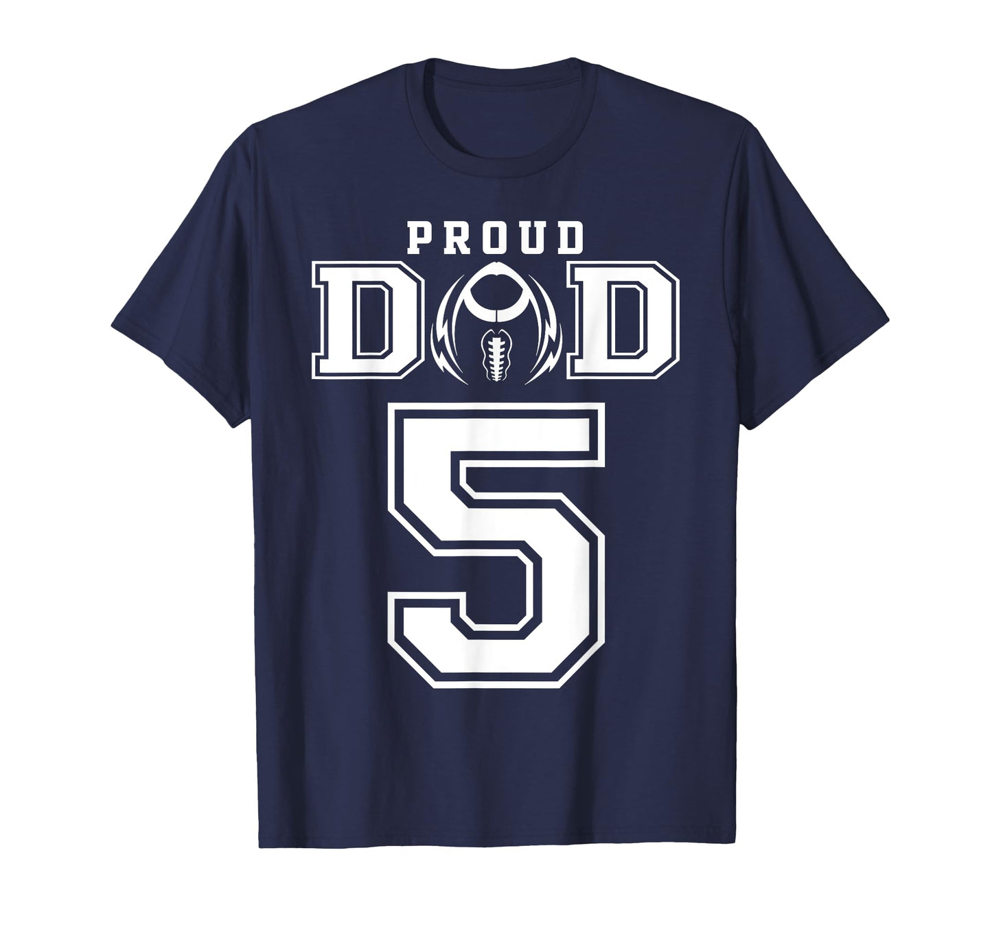 Custom Proud Football Dad Number 5 Personalized For Men T-Shirt