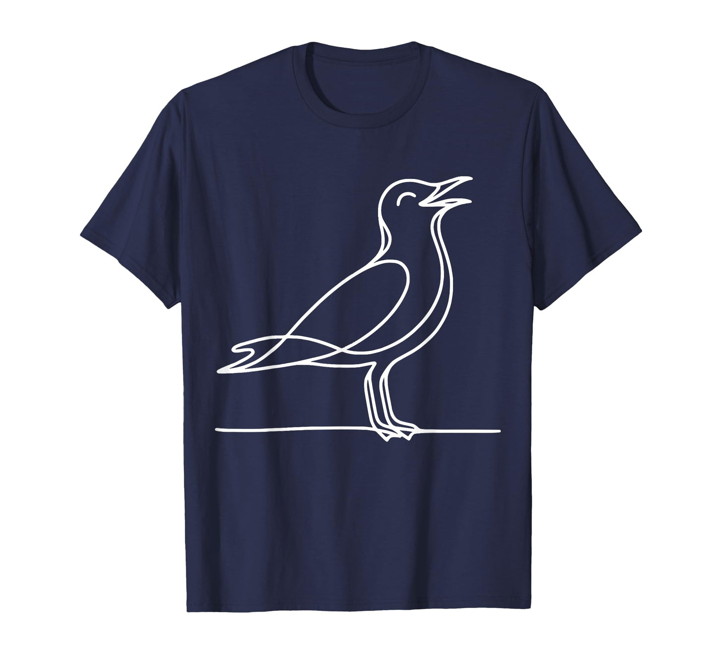Line Art Bird & Ornithologist Laughing Gull T-Shirt