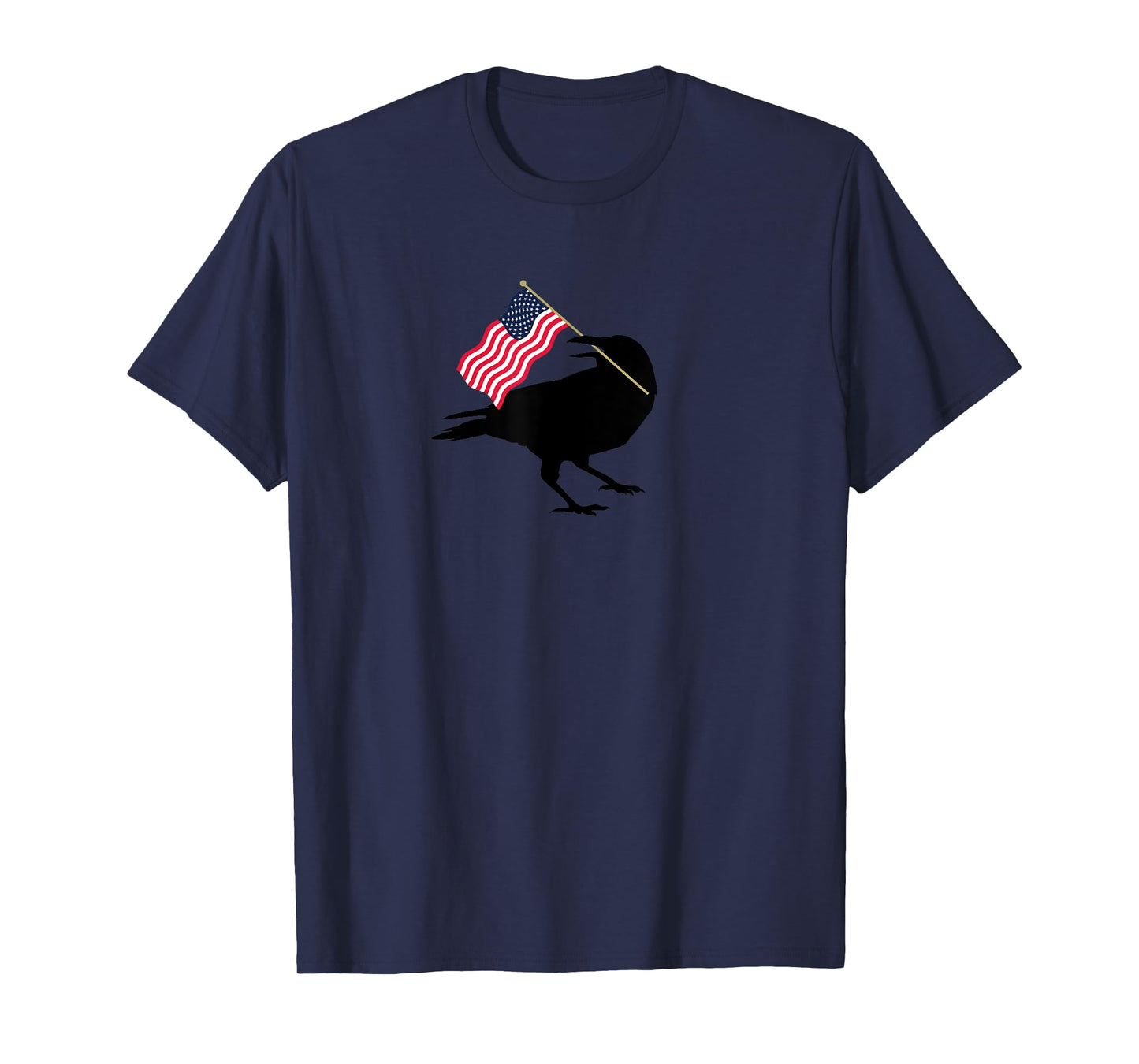 Patriotic Blackbird Crow with American Flag for Bird Lovers T-Shirt