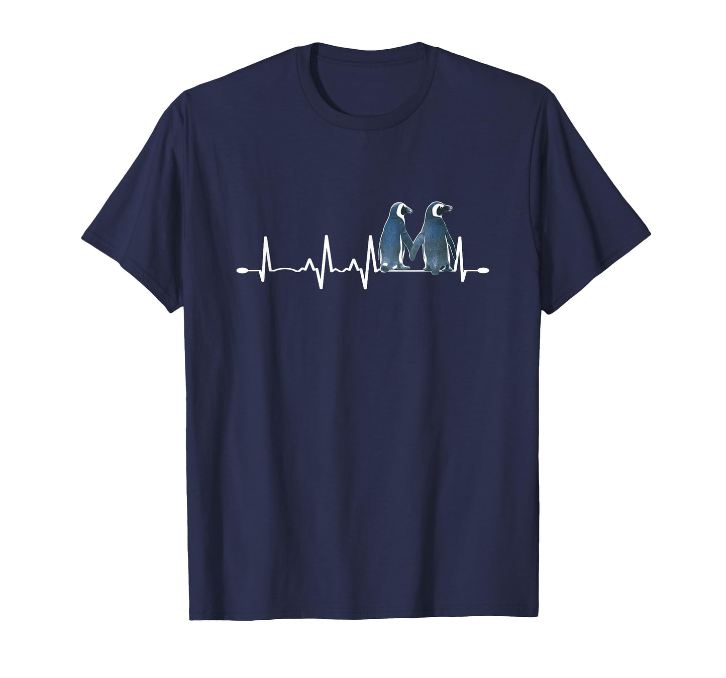 Penguin Heartbeat Love Rhythm EKG Animal Lovers Design T-Shirt