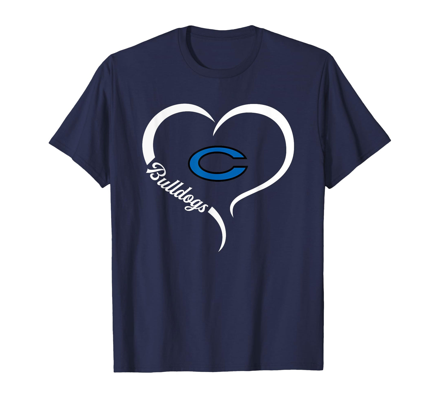 Crockett Bulldogs Logo Half Heart Slogan HS T-Shirt