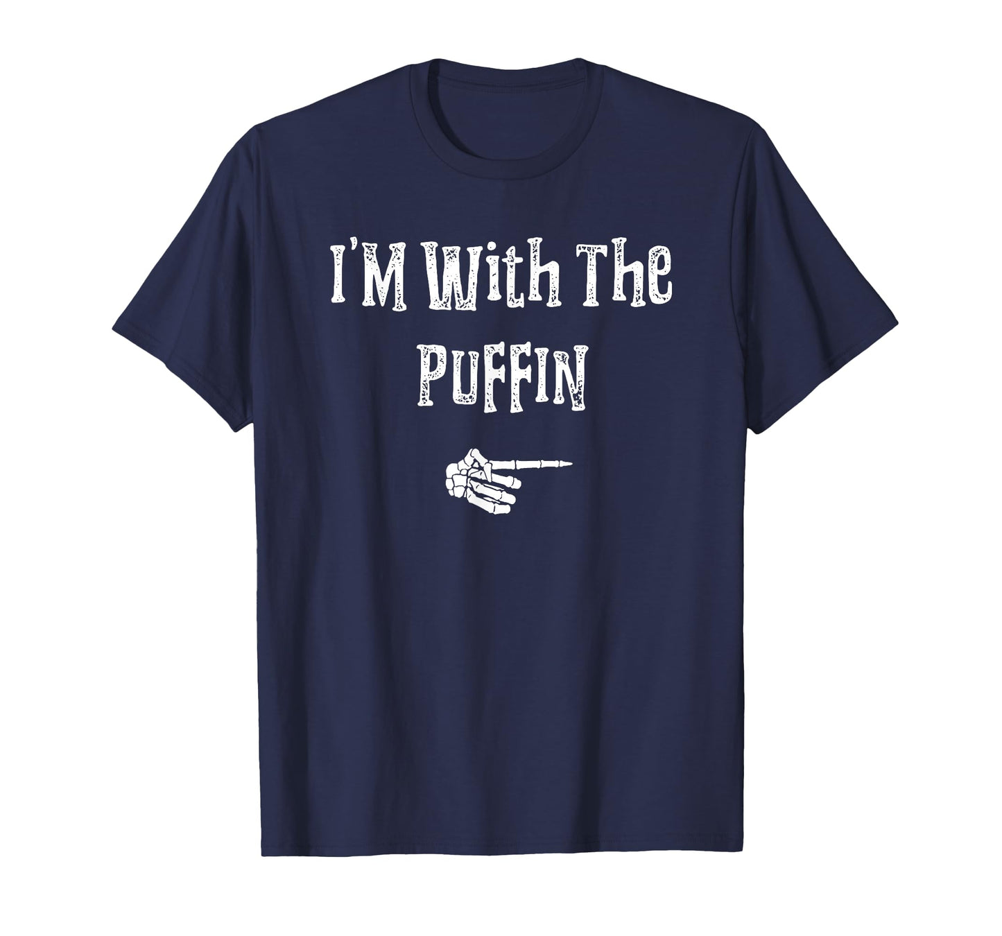 I'm With Puffin Bird Halloween Costume Funny Couple Matching T-Shirt