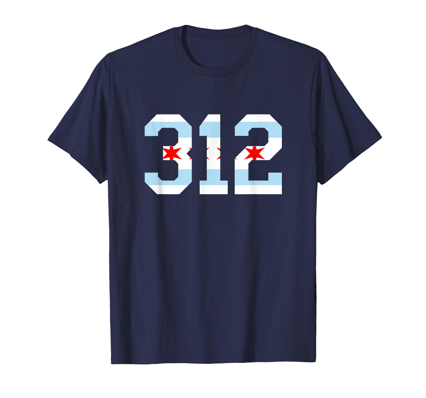 312 Chicago Flag Area Code City Pride T-Shirt