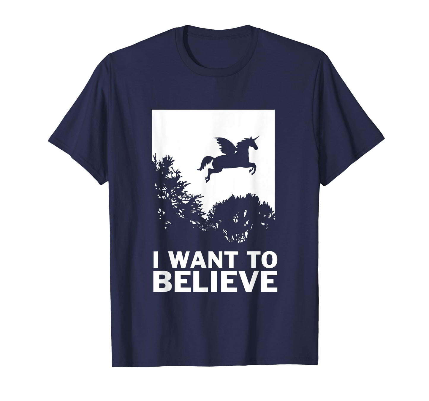 I Want To Believe Unicorns T-Shirt - UFO Conspiracy Flying