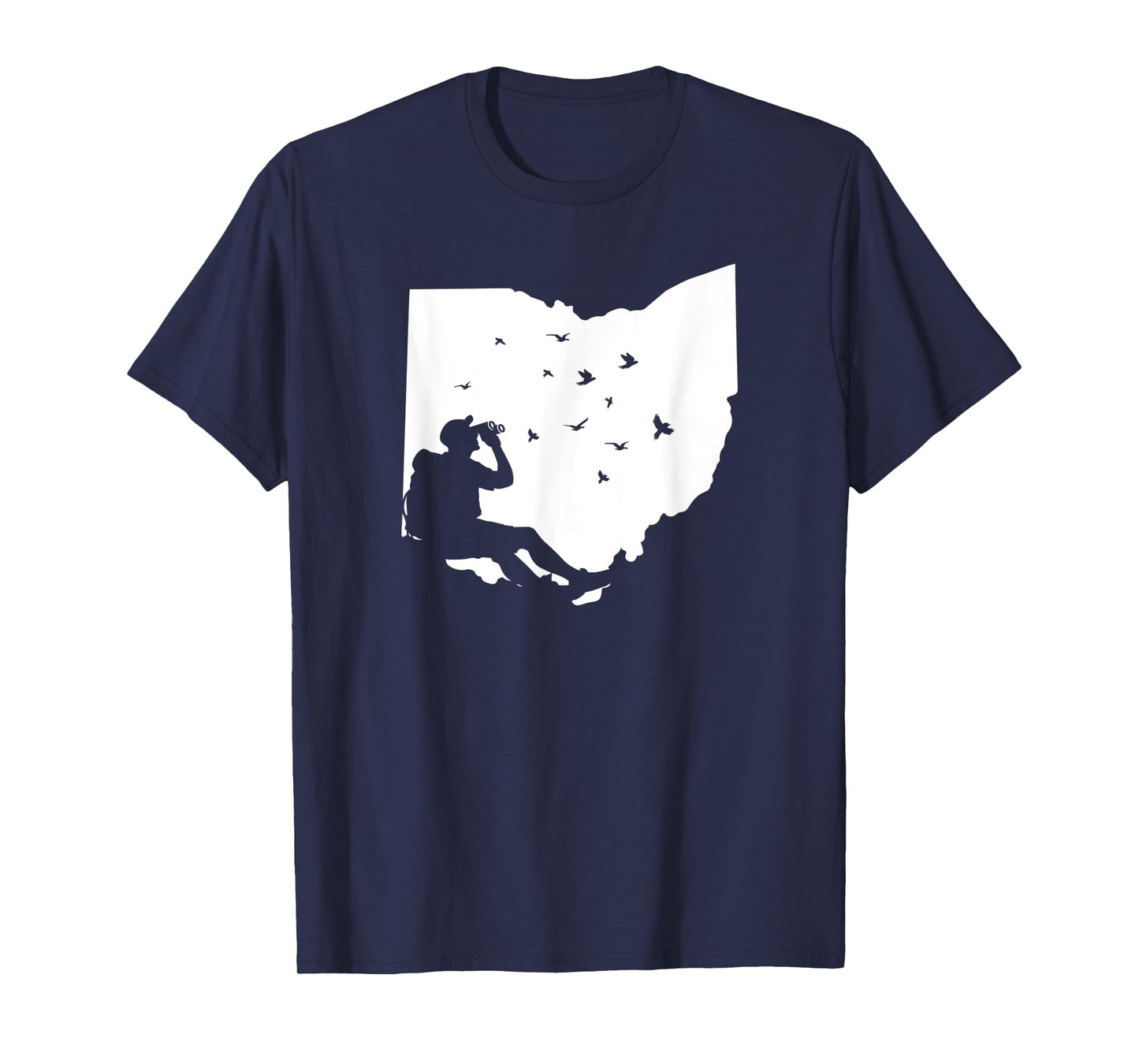 Map Ohio Bird Watching Design Birding Binoculars Birdwatcher T-Shirt