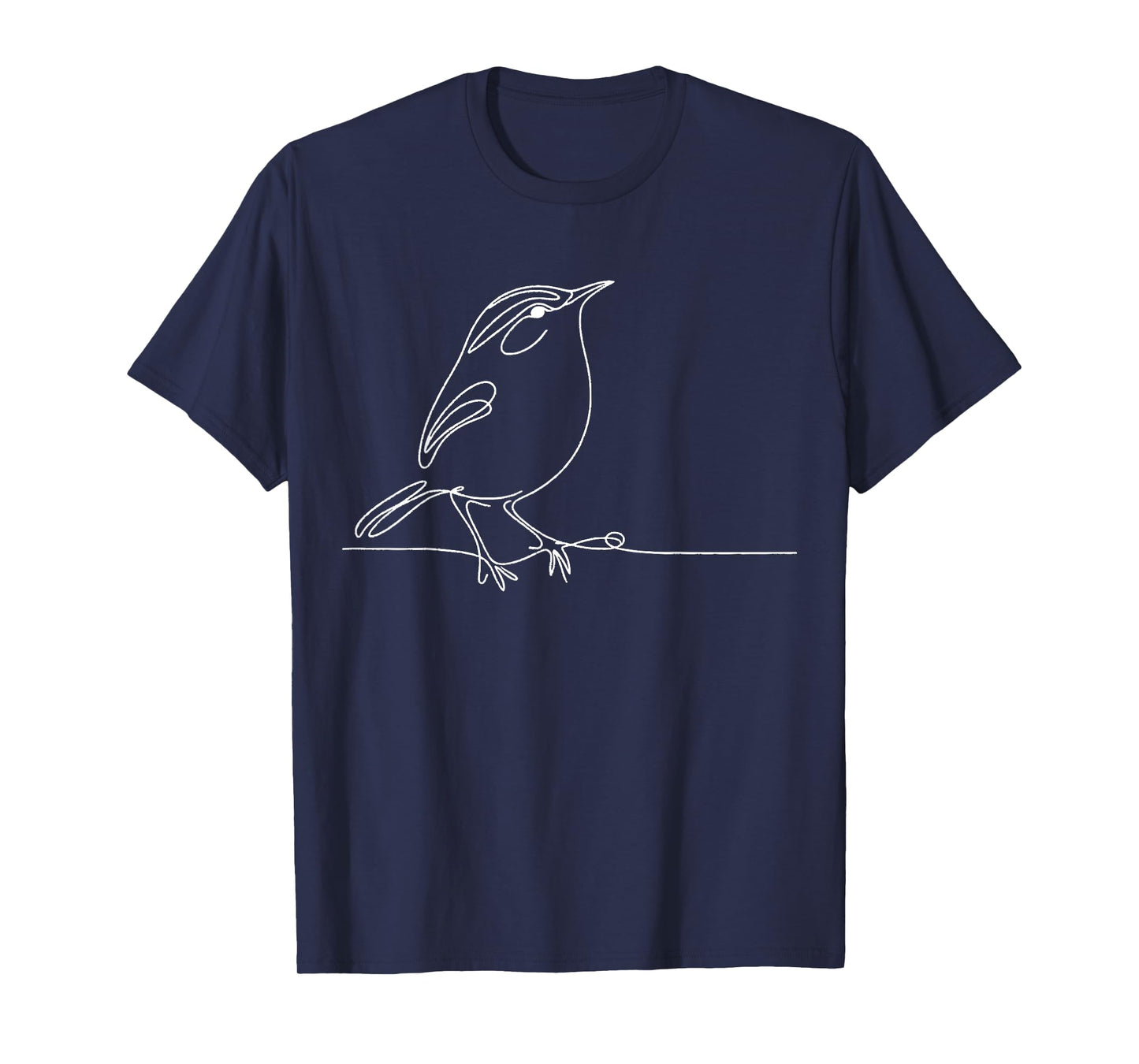 Line Art Bird & Ornithologist Carolina Wren T-Shirt