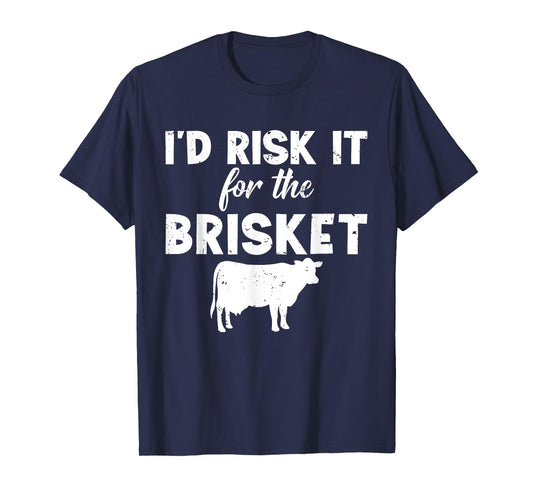 Funny Vintage Smoke Brisket Id Risk it For the Brisket T-Shirt