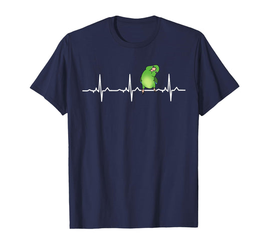 Parrot EKG Green Parrotlet Heartbeat Bird Pulse Line Birb T-Shirt