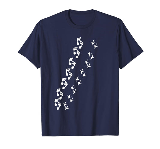 Farm Bird Chicken Footprint Human Footprint Human Chicken T-Shirt