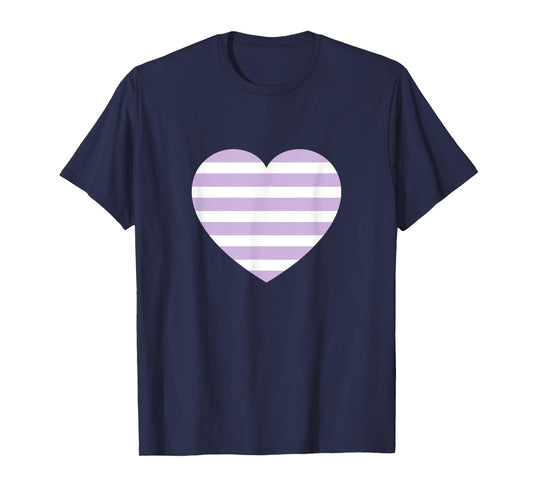 Cute Retro Lavender Mist Stripes Classic Minimalist Graphic T-Shirt