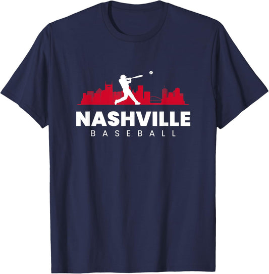 Nashville Baseball Vintage Minimalist Retro Baseball Lover T-Shirt