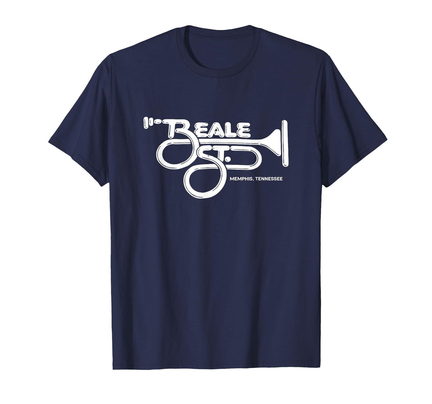 Beale Street Memphis Trumpet Graphic T-Shirt