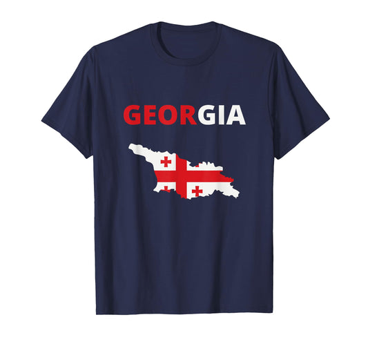 GEORGIA EUROPEAN COUNTRY FLAG AND MAP T-Shirt