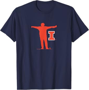 BreakingT Illinois Fighting Illini Football Coach Sign T-Shirt - Unisex-Adult, Blue, Small, Short Sleeve