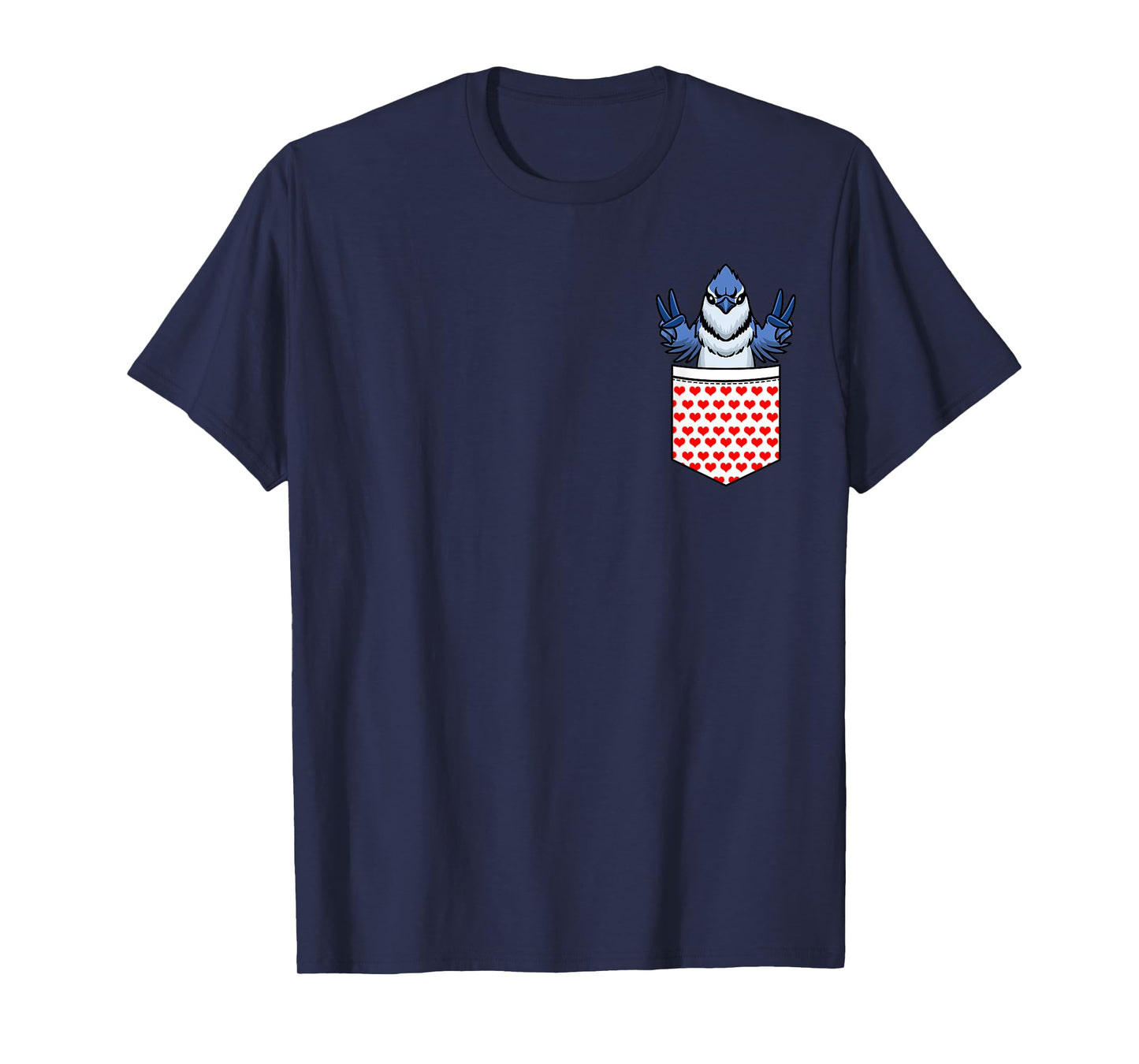 Blue Jay Bird Cyanocitta Cristata In Pocket T-Shirt