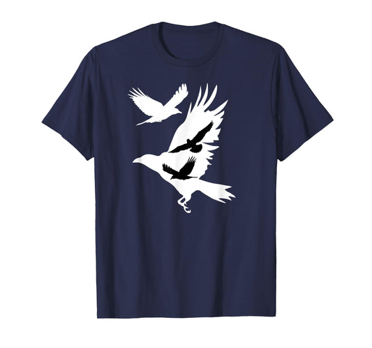 Crows in Flight Crow Raven Blackbird Bird Ornithology T-Shirt