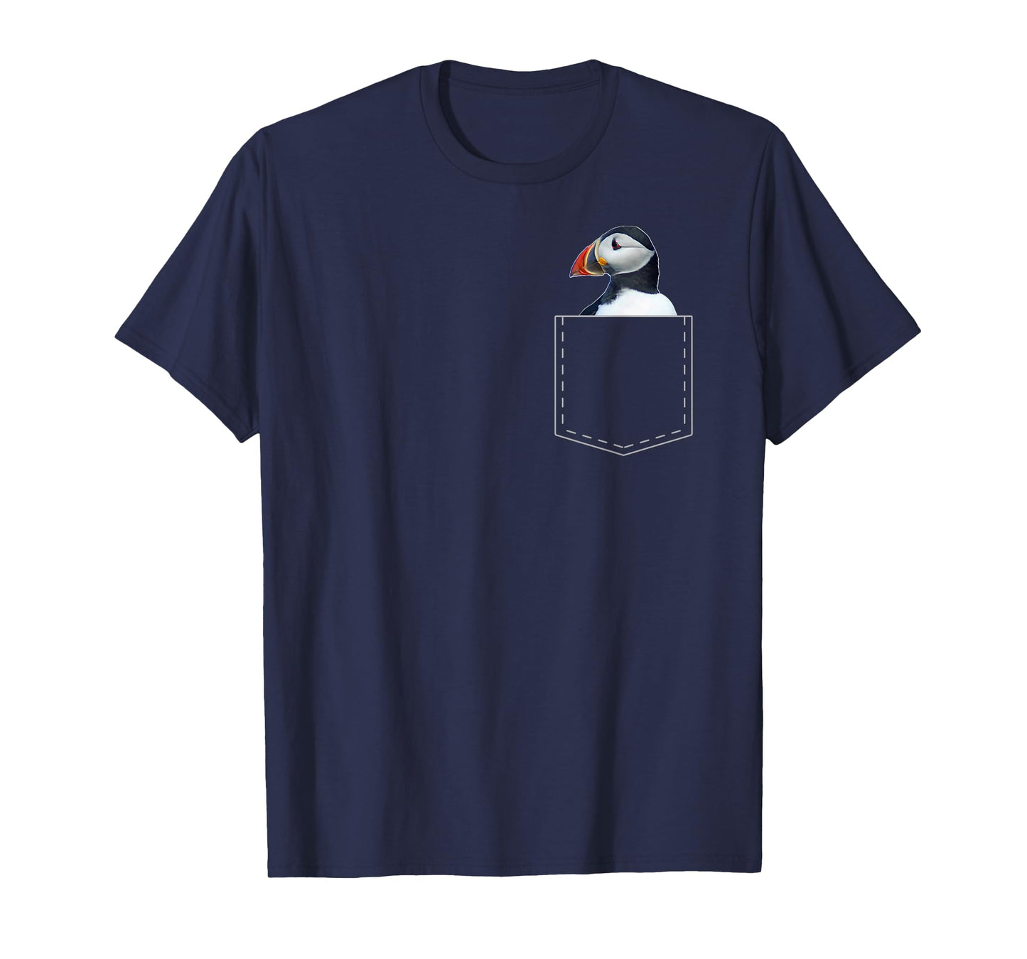 Federn der Vgel Funny Puffin T-Shirt for Unisex-Adults Black Cartoon Short Sleeve Classic Fit Pull On T-Shirt